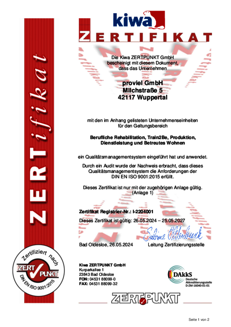 DIN 9001 proviel GmbH/forum e.V.