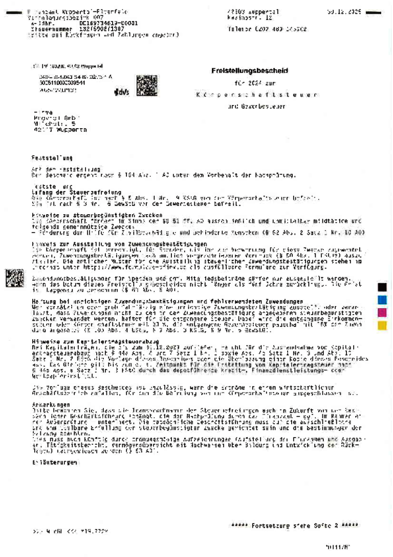 Freistellungsbescheid proviel