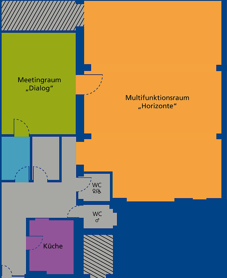 Grundriss des Studios